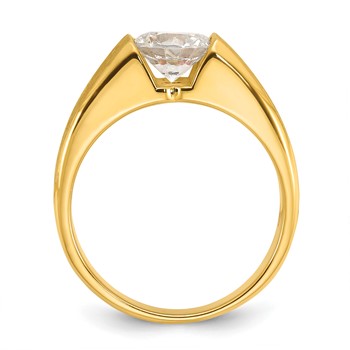 Men's YG Diamond Solitaire Ring with Soft Satin Finish — alternate view