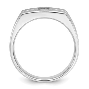 IB Goodman 14k White Gold Mens Polished and Satin Diamond Ring Mounting — alternate view