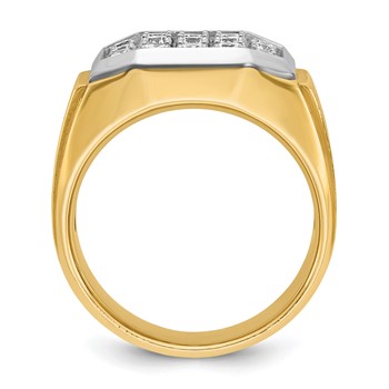 IB Goodman 14k Mens Polished and Satin Cluster Ring Mounting — alternate view