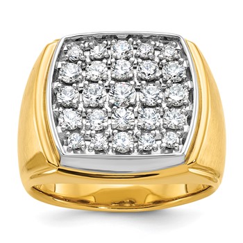 IB Goodman 14k Two-tone Mens Polished and Satin Cluster Ring Mounting