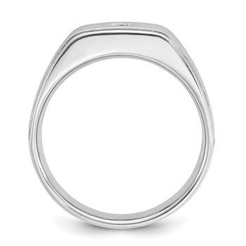 IB Goodman 14k White Gold Mens Polished and Satin Diamond Ring Mounting — alternate view