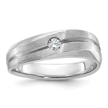 IB Goodman 14k White Gold Mens Polished and Satin Diamond Ring Mounting