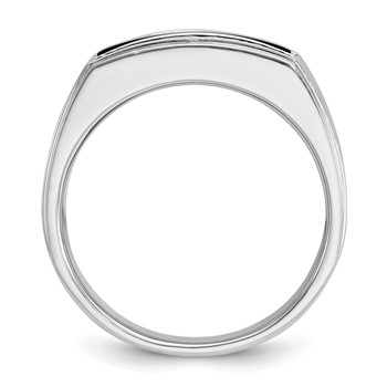 IBGoodman 14k White Gold Men's Polished and Satin Gemstone Ring Mounting — alternate view