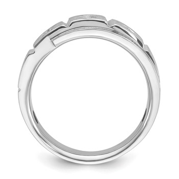 IB Goodman 14k White Gold Mens Polished and Satin Diamond Ring Mounting — alternate view