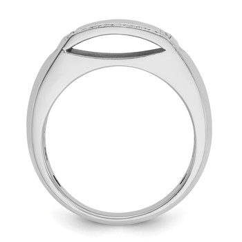 IB Goodman 14k White Gold Polished Rectangle Mens Signet Ring Mounting — alternate view