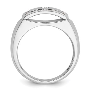IBGoodman 10k White Gold Men's Polished and Cut-Out Ring Mounting — alternate view