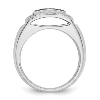 IBGoodman 14k White Gold Men's Polished and Cut-Out Rectangle Ring Mounting — alternate view