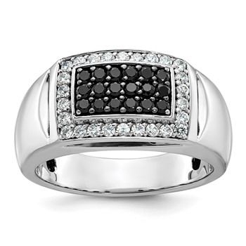 IBGoodman 14k White Gold Men's Polished and Cut-Out Rectangle Ring Mounting
