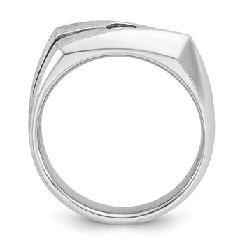 IB Goodman 14k White Gold Mens Polished and Satin Diamond Ring Mounting — alternate view