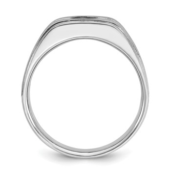 IB Goodman 14k White Gold Mens Polished and Satin Diamond Ring Mounting — alternate view