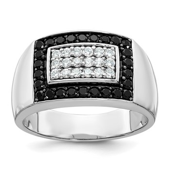 IBGoodman 14k White Gold Men's Polished Rectangular Cluster Ring Mounting
