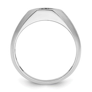 IBGoodman 14k White Gold Men's Polished Satin and Grooved Ring Mounting — alternate view