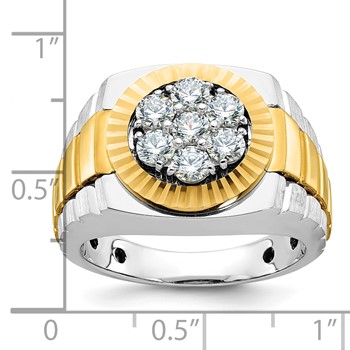 IBGoodman 10k Two-tone Men's Polished Satin and Textured Ring Mounting — alternate view