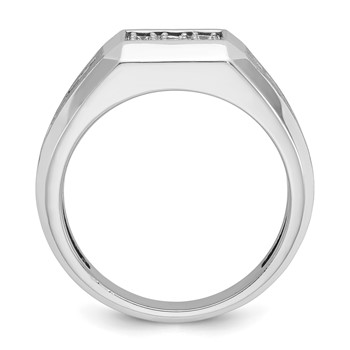 IBGoodman 10k White Gold Men's Polished and Satin Square Cluster Ring Mounting — alternate view