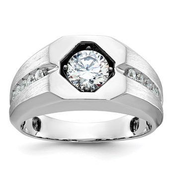 IB Goodman 14k White Gold Mens Polished and Satin Diamond Ring Mounting