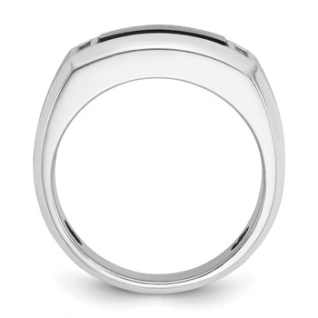IB Goodman 14k White Gold Mens Satin Rectangle Onyx and Diamond Ring Mounting — alternate view