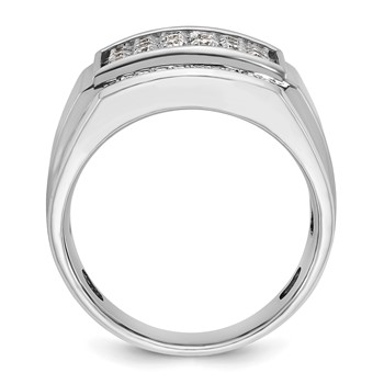 IB Goodman 14k White Gold Mens Polished and Satin Cluster Ring Mounting — alternate view