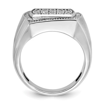 10k White Gold IBGoodman Men's Polished & Satin Cluster Ring Mounting — alternate view