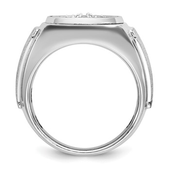 IB Goodman 14k White Gold Mens Polished and Satin Round Cluster Halo Ring Mounting — alternate view