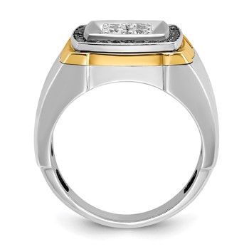 IB Goodman 14k Two-tone Mens Polished Square Cluster Ring Mounting — alternate view