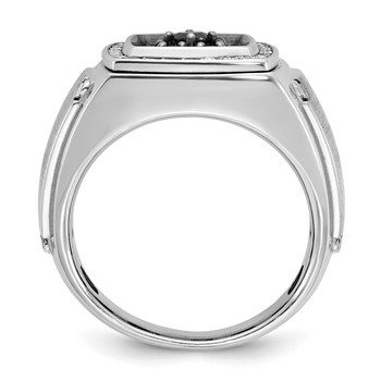 IB Goodman 14k White Gold Mens Polished and Satin Ring Mounting — alternate view