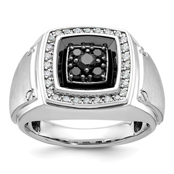 IB Goodman 14k White Gold Mens Polished and Satin Ring Mounting