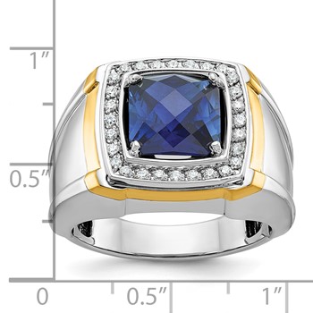 IBGoodman 10k Two-tone Men's Polished Gemstone and Diamond Ring Mounting — alternate view