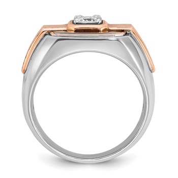 IB Goodman 14k White and Rose Gold Mens Polished and Satin Ring Mounting — alternate view