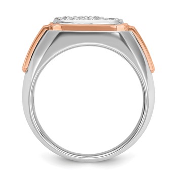 IBGoodman 14k White and Rose Gold Men's Polished and Satin Cluster Ring Mounting — alternate view