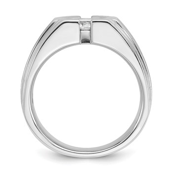 IB Goodman 14k White Gold Mens Polished and Satin Diamond Ring Mounting — alternate view