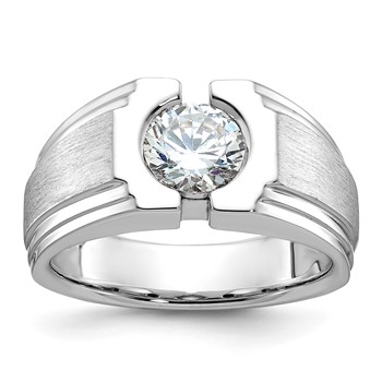 IB Goodman 14k White Gold Mens Polished and Satin Diamond Ring Mounting