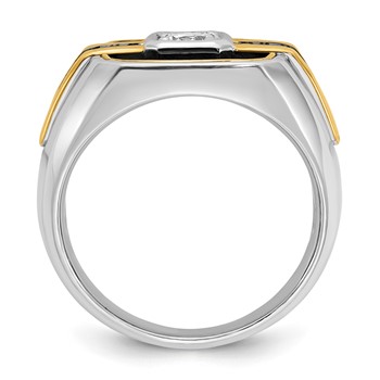IB Goodman 14k Two-tone Mens Polished and Satin Ring Mounting — alternate view