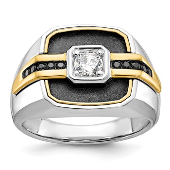 IB Goodman 14k Two-tone Mens Polished and Satin Ring Mounting