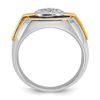 IB Goodman 14k Two-tone Mens Polished and Satin Ring Mounting — alternate view