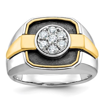 IB Goodman 14k Two-tone Mens Polished and Satin Ring Mounting