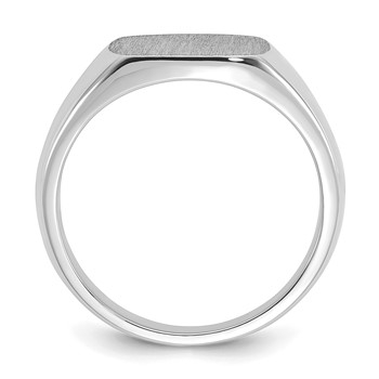 14kw 12mm x 12mm cushion face signet ring. — alternate view