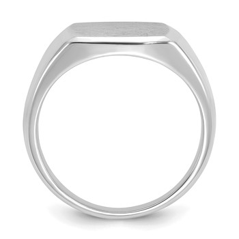 10kw 14mm x 14mm cushion face signet ring. — alternate view