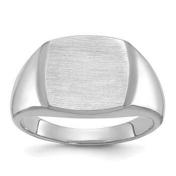 14kw 14mm x 14mm cushion face signet ring.