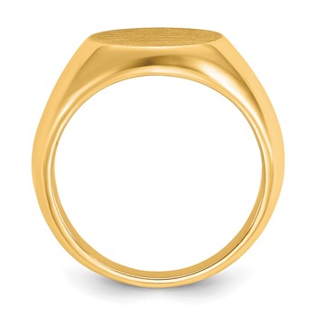 10ky 14mm round face signet ring. — alternate view