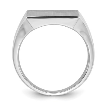 IB Goodman 14k White Gold 16x16mm Square Mens Signet Ring — alternate view