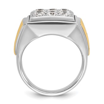 IB Goodman 14k Two-tone Mens Polished Square Cluster Ring Mounting — alternate view