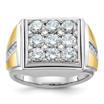 IB Goodman 14k Two-tone Mens Polished Square Cluster Ring Mounting