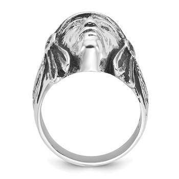 IB Goodman 14k White Gold Mens Antiqued Black Diamond Native Headdress Complete Ring — alternate view