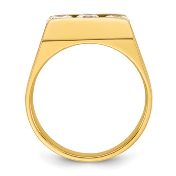 IB Goodman 14k Mens Polished 3-Stone Ring Mounting — alternate view