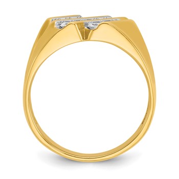 IB Goodman 14k Mens Polished Satin and Grooved Ring Mounting — alternate view