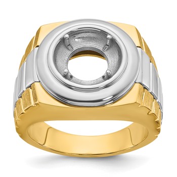 14k Two-Tone Ring for 3ct. Diamond Mounting