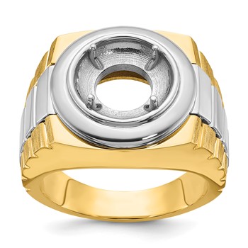 14k Two-Tone Ring for 4ct. Diamond Mounting