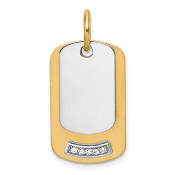 14K Yellow 24x14.4 Dog Tag .027" 14K White 18x10.8 Dog Tag .027" Mount