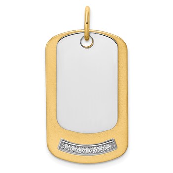 14K Yellow 32x19.2 Dog Tag .027" 14K White 24x14.4 Dog Tag .027" Mount