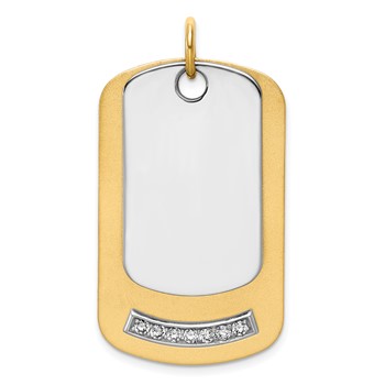 14K Yellow 40x24 Dog Tag .027" 14K White 30x18 Dog Tag .027" Mounting